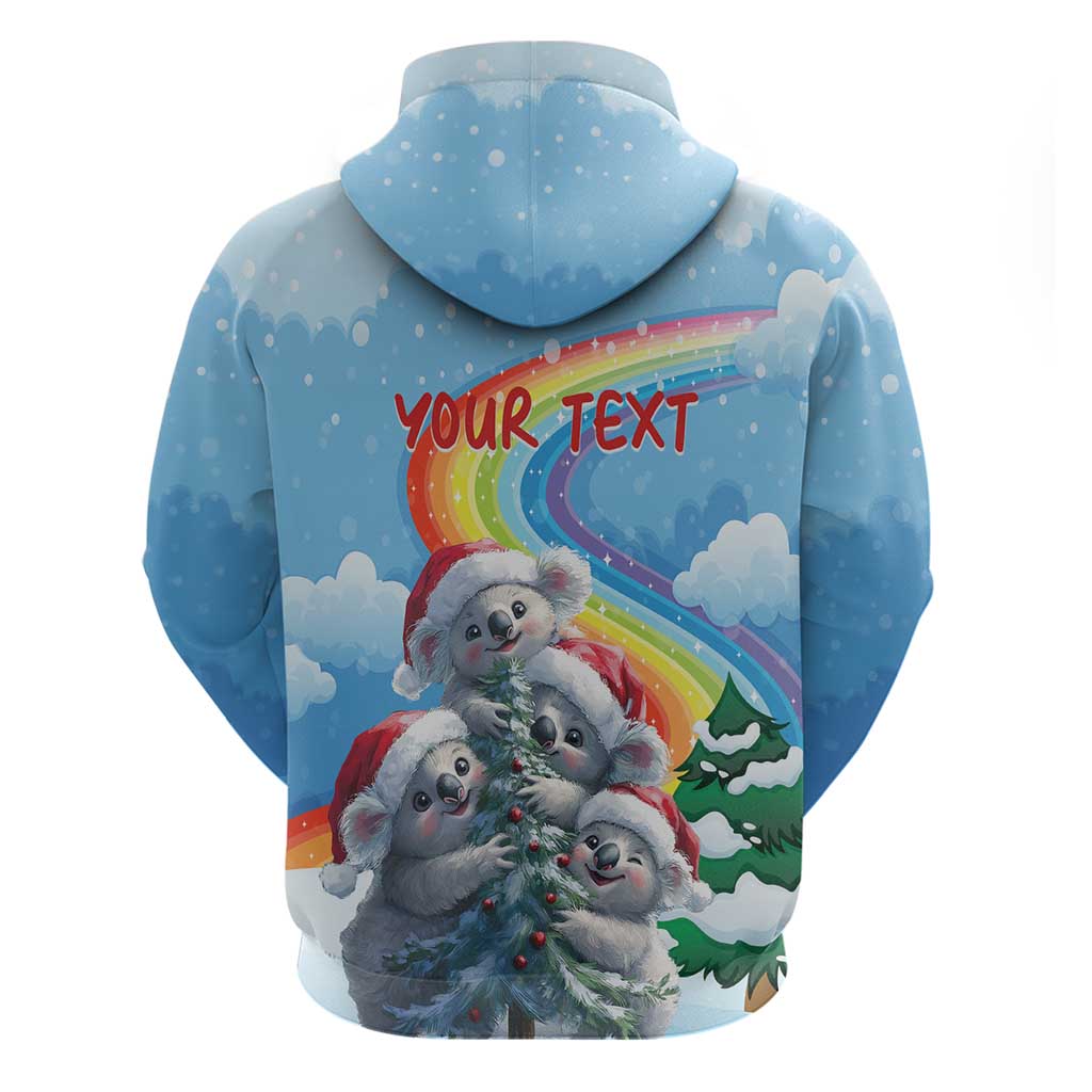 Personalised Australia Koala Christmas Hoodie Santa Claus Ho Ho Ho - Vibe Hoodie Shop