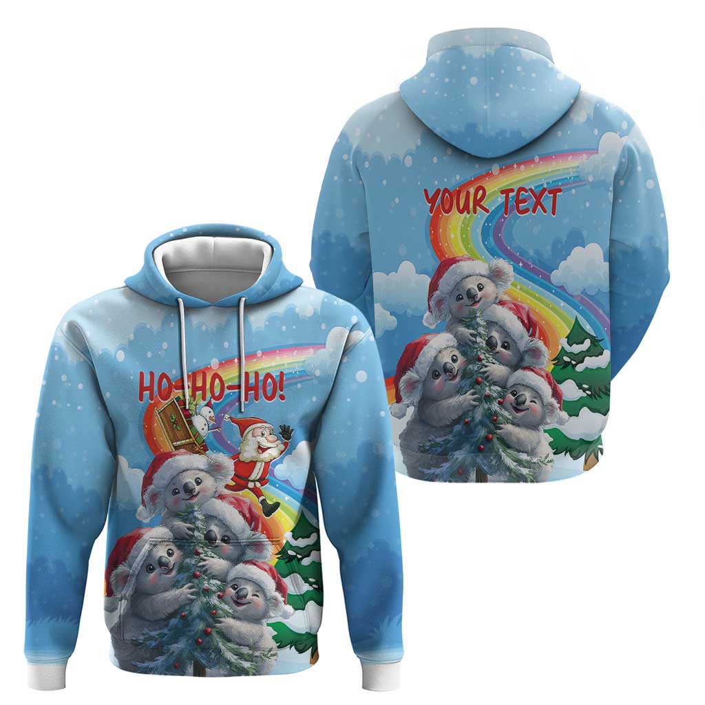 Personalised Australia Koala Christmas Hoodie Santa Claus Ho Ho Ho - Vibe Hoodie Shop