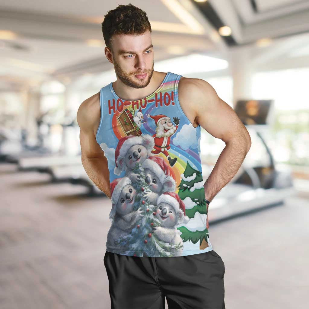 Personalised Australia Koala Christmas Men Tank Top Santa Claus Ho Ho Ho - Vibe Hoodie Shop