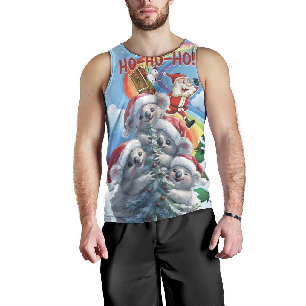 Personalised Australia Koala Christmas Men Tank Top Santa Claus Ho Ho Ho - Vibe Hoodie Shop