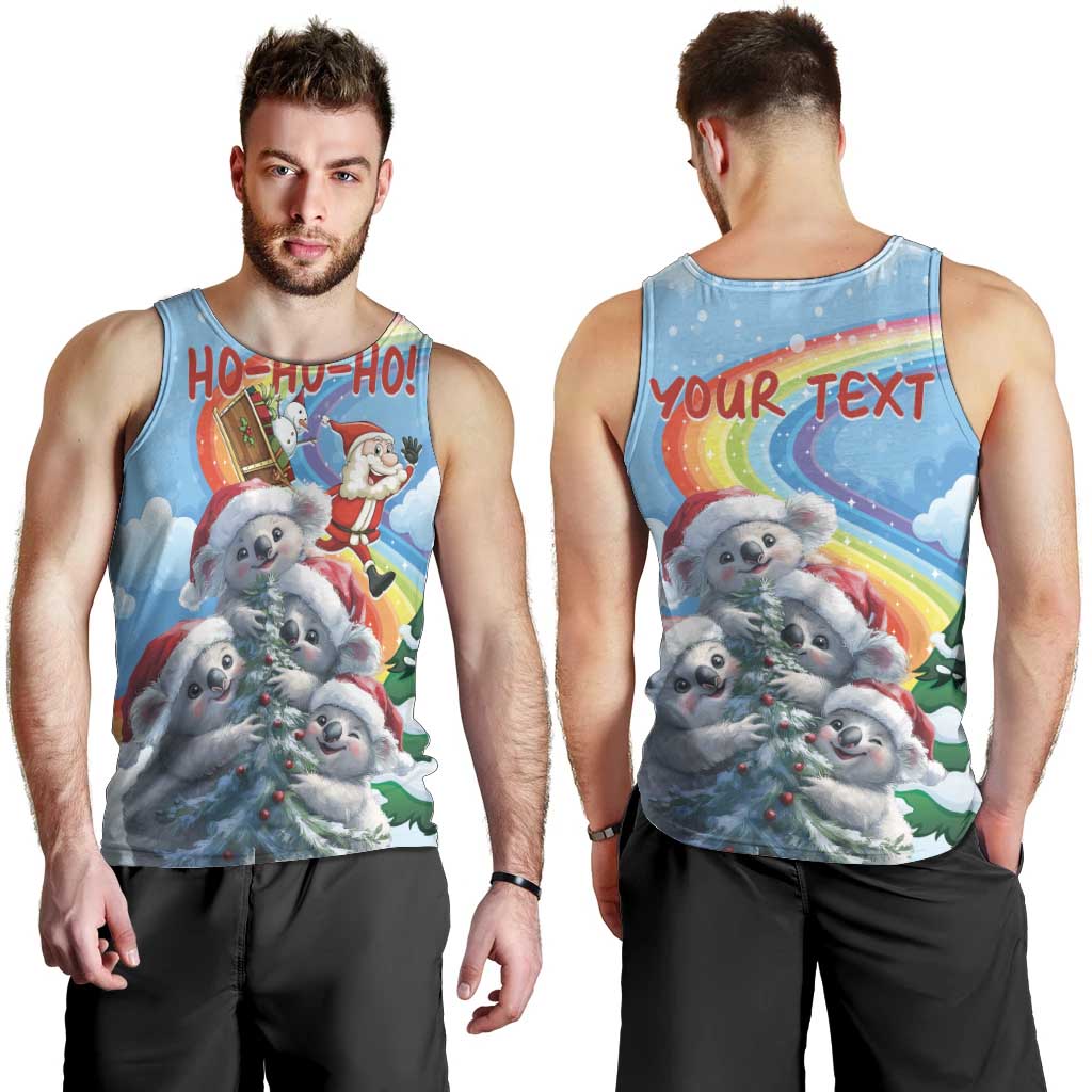 Personalised Australia Koala Christmas Men Tank Top Santa Claus Ho Ho Ho - Vibe Hoodie Shop