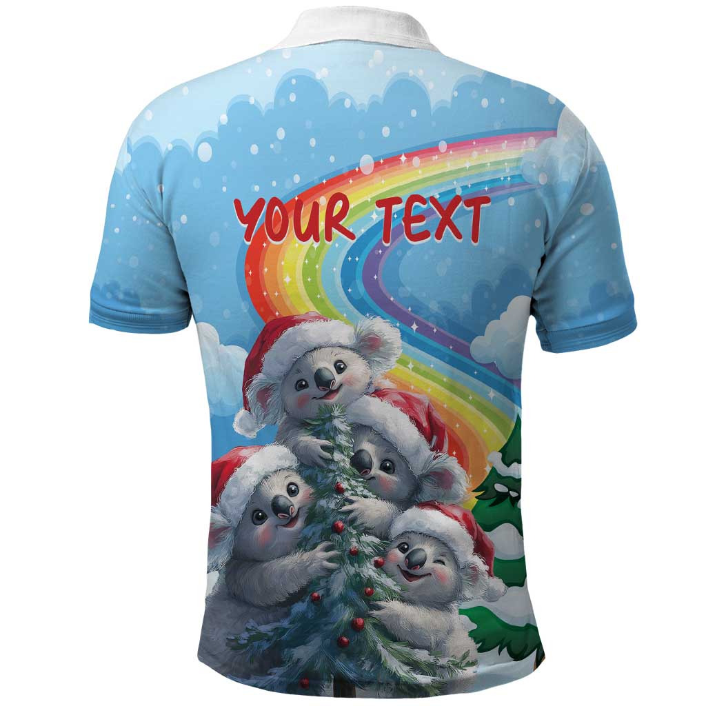 Personalised Australia Koala Christmas Polo Shirt Santa Claus Ho Ho Ho - Vibe Hoodie Shop