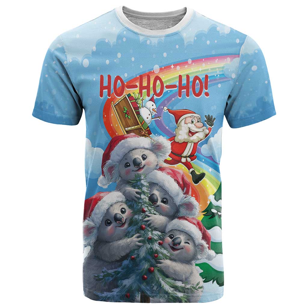 Personalised Australia Koala Christmas T Shirt Santa Claus Ho Ho Ho - Vibe Hoodie Shop