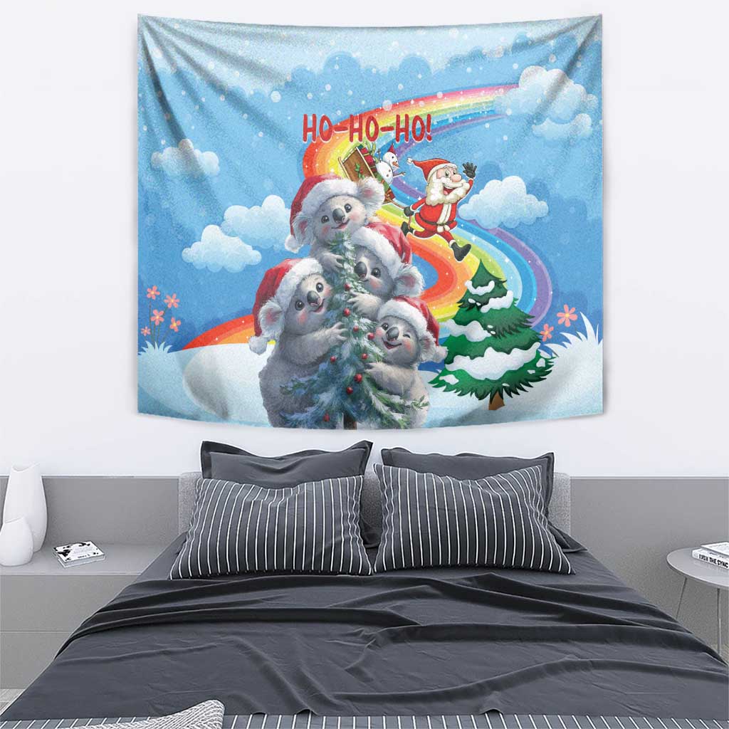 Australia Koala Christmas Tapestry Santa Claus Ho Ho Ho - Vibe Hoodie Shop