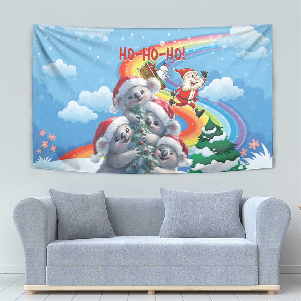 Australia Koala Christmas Tapestry Santa Claus Ho Ho Ho - Vibe Hoodie Shop