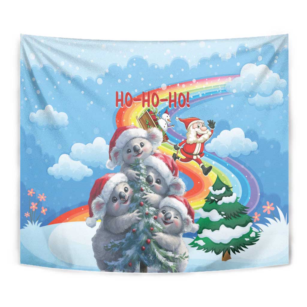 Australia Koala Christmas Tapestry Santa Claus Ho Ho Ho - Vibe Hoodie Shop