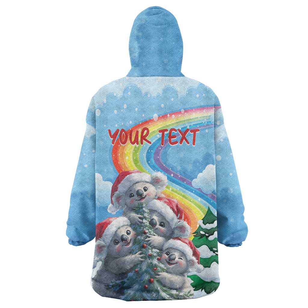 Personalised Australia Koala Christmas Wearable Blanket Hoodie Santa Claus Ho Ho Ho - Vibe Hoodie Shop