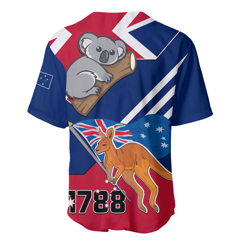 Australia Day Kangaroo and Koala With Flag Baseball Jersey - Vibe Hoodie Shop