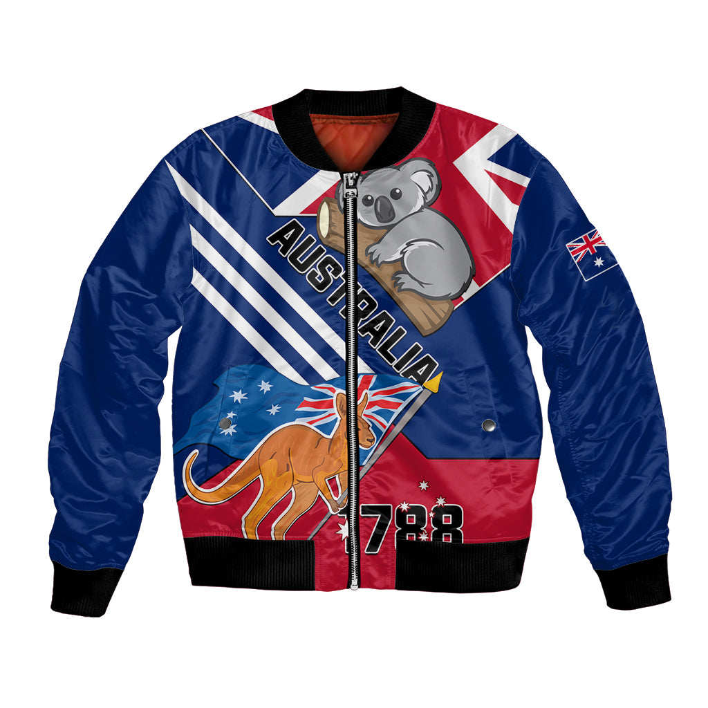 Australia Day Kangaroo and Koala With Flag Bomber Jacket - Vibe Hoodie Shop