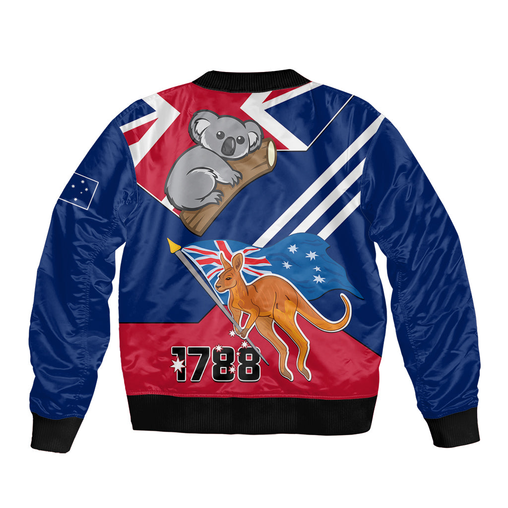 Australia Day Kangaroo and Koala With Flag Bomber Jacket - Vibe Hoodie Shop