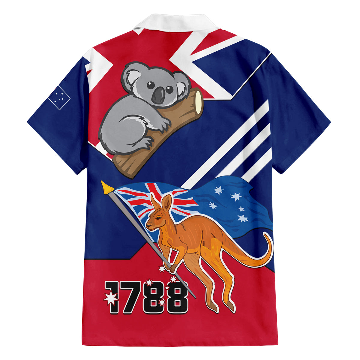 Australia Day Kangaroo and Koala With Flag Family Matching Long Sleeve Bodycon Dress and Hawaiian Shirt