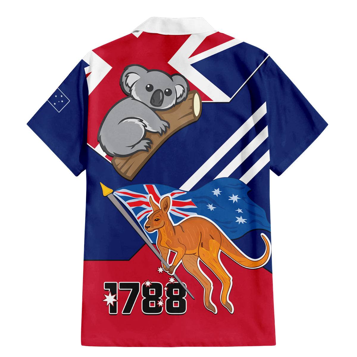 Australia Day Kangaroo and Koala With Flag Family Matching Mermaid Dress and Hawaiian Shirt