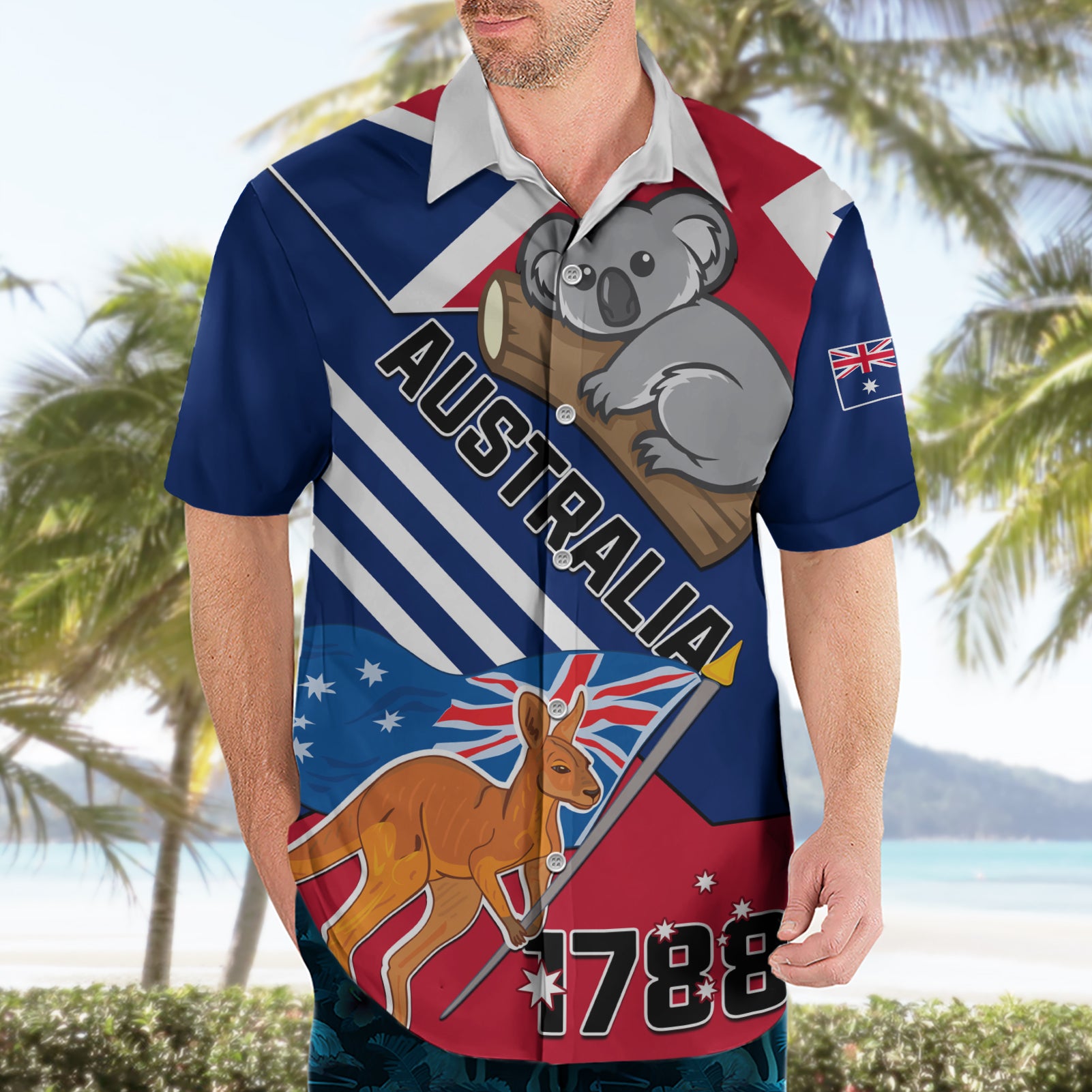 Australia Day Kangaroo and Koala With Flag Hawaiian Shirt - Vibe Hoodie Shop