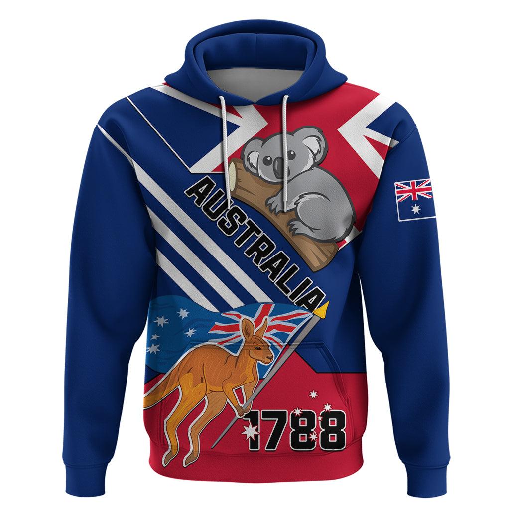 Australia Day Kangaroo and Koala With Flag Hoodie - Vibe Hoodie Shop