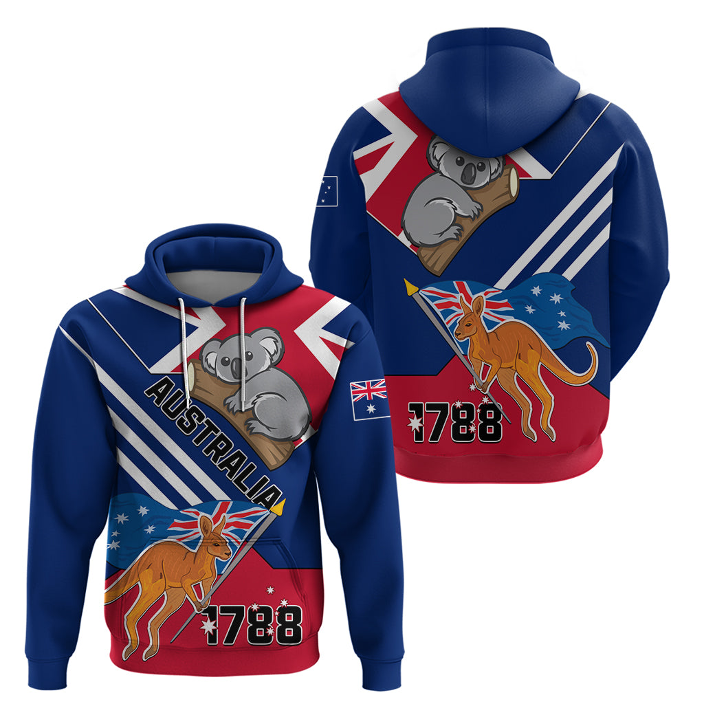 Australia Day Kangaroo and Koala With Flag Hoodie - Vibe Hoodie Shop