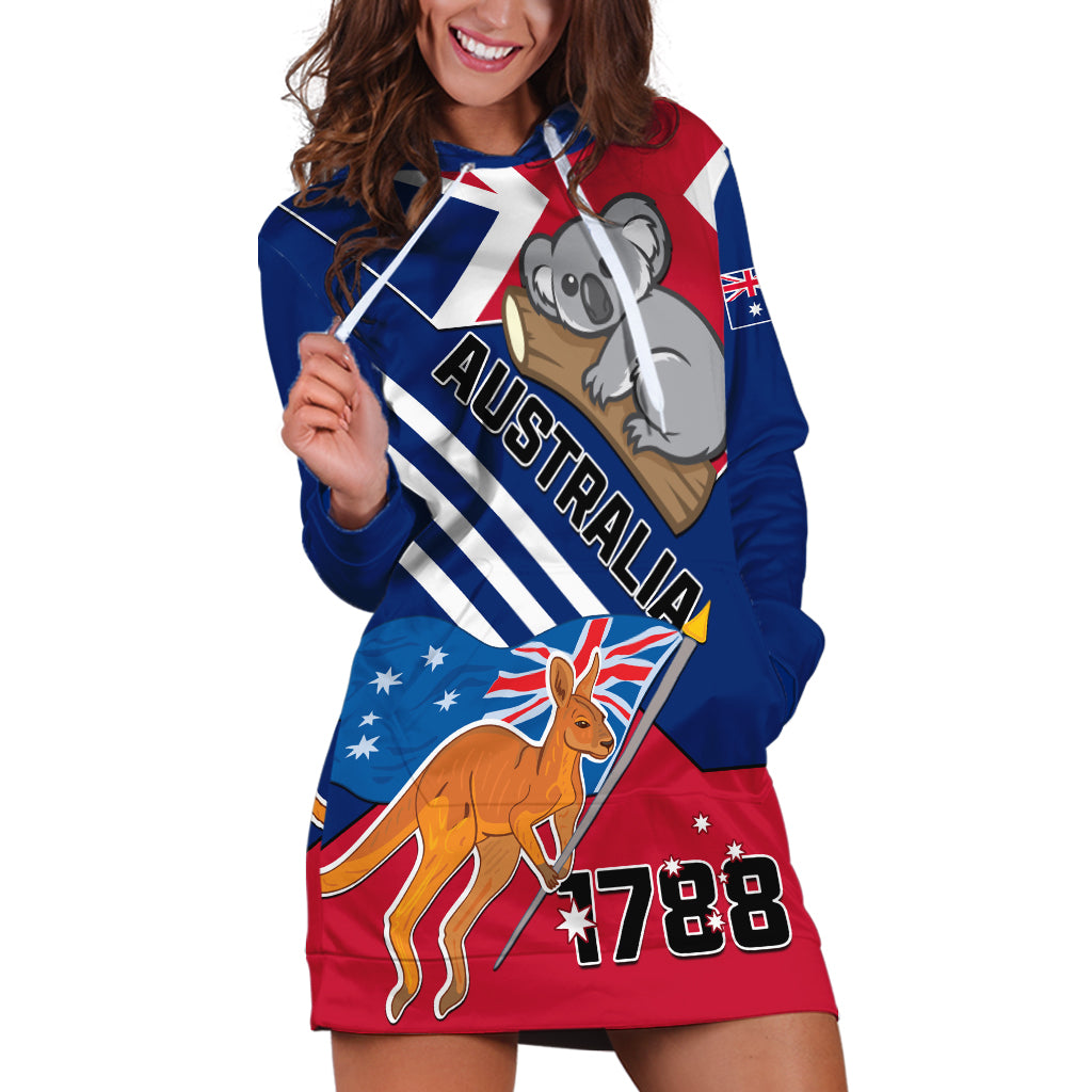 Australia Day Kangaroo and Koala With Flag Hoodie Dress - Vibe Hoodie Shop