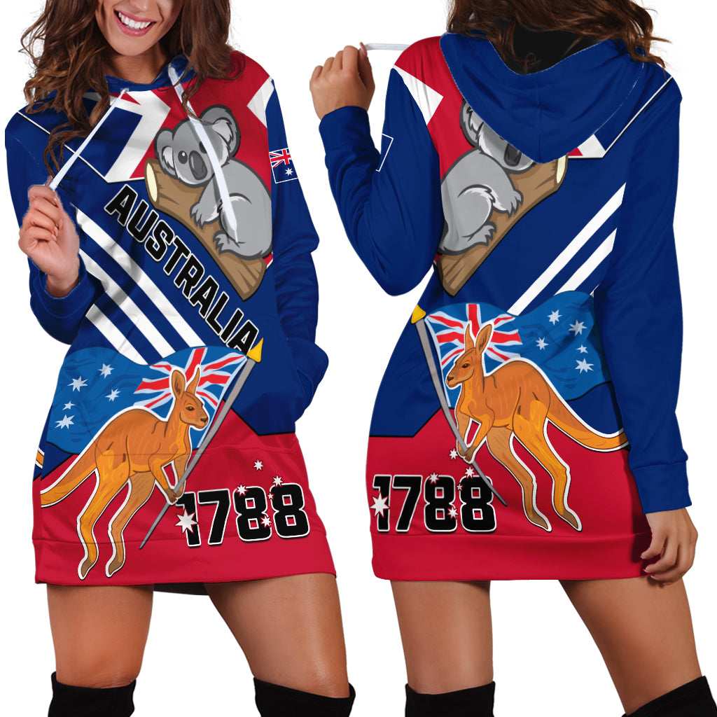 Australia Day Kangaroo and Koala With Flag Hoodie Dress - Vibe Hoodie Shop