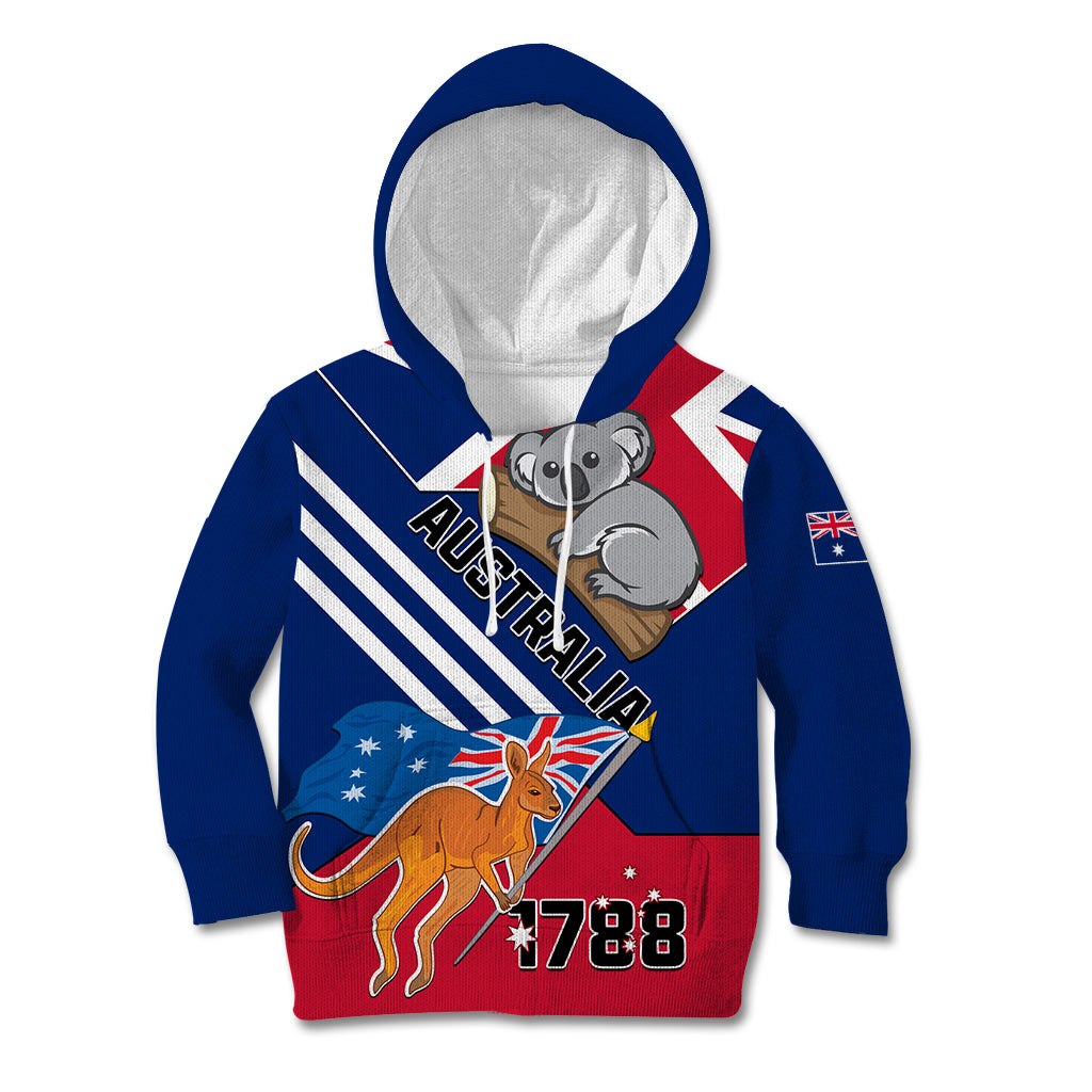 Australia Day Kangaroo and Koala With Flag Kid Hoodie - Vibe Hoodie Shop