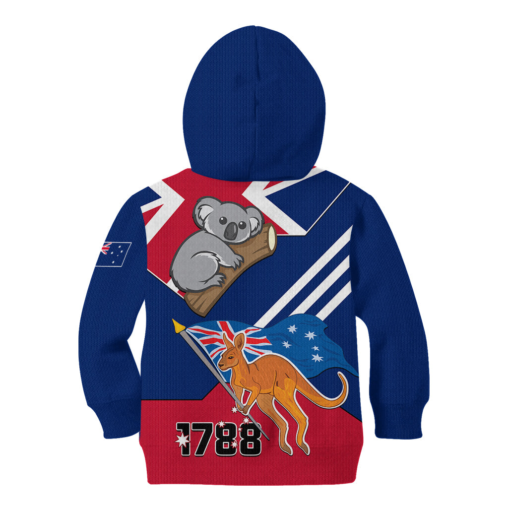 Australia Day Kangaroo and Koala With Flag Kid Hoodie - Vibe Hoodie Shop