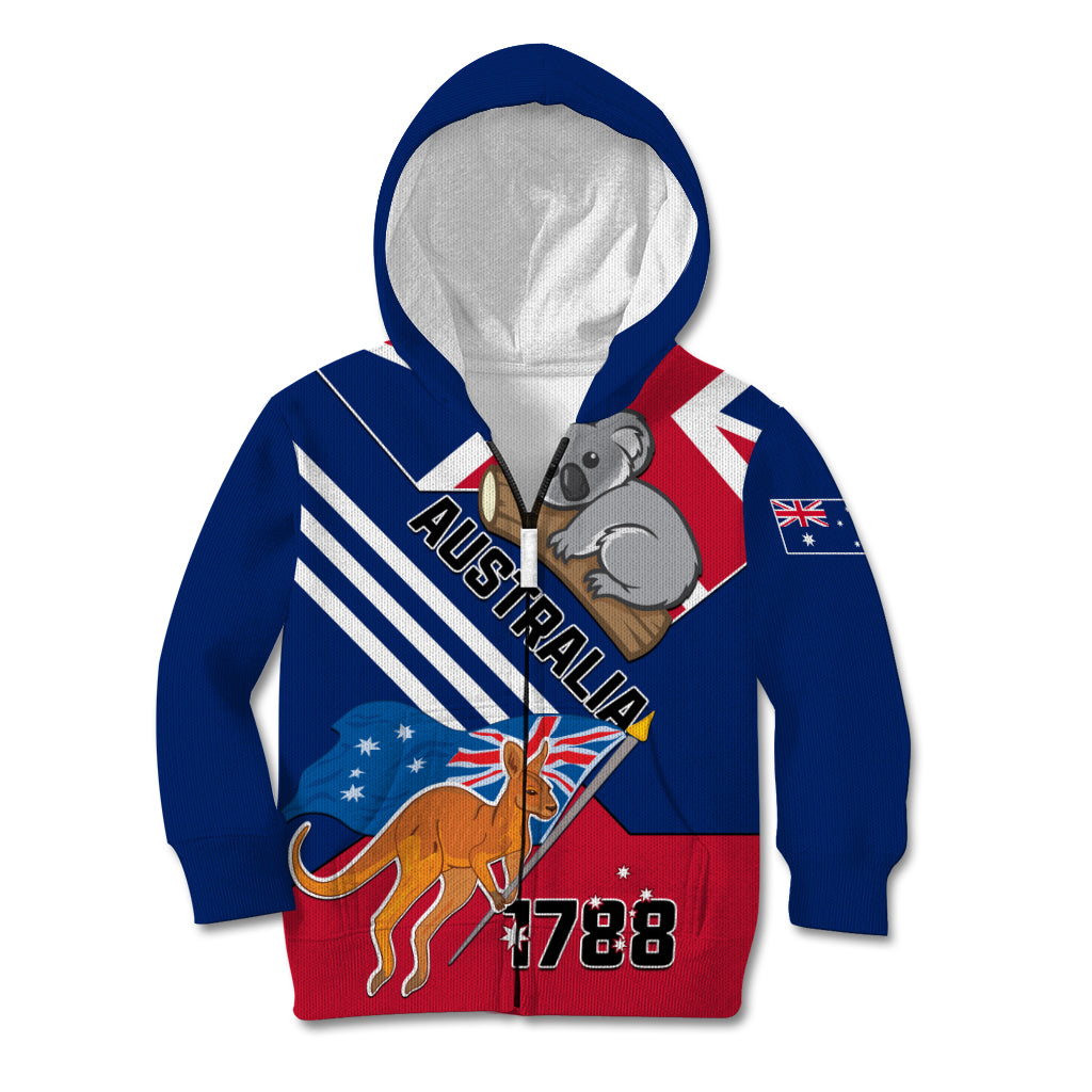 Australia Day Kangaroo and Koala With Flag Kid Hoodie - Vibe Hoodie Shop