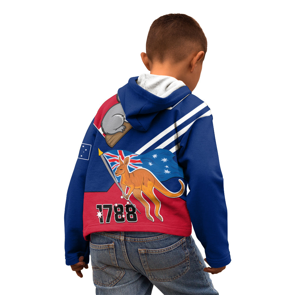 Australia Day Kangaroo and Koala With Flag Kid Hoodie - Vibe Hoodie Shop