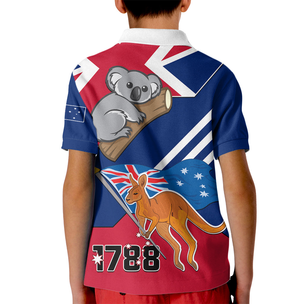 Australia Day Kangaroo and Koala With Flag Kid Polo Shirt - Vibe Hoodie Shop