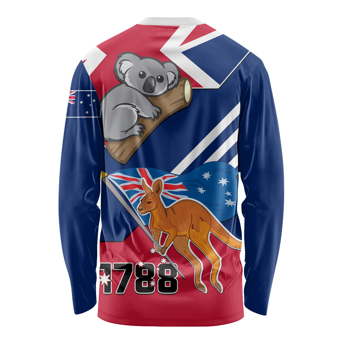 Australia Day Kangaroo and Koala With Flag Long Sleeve Shirt - Vibe Hoodie Shop