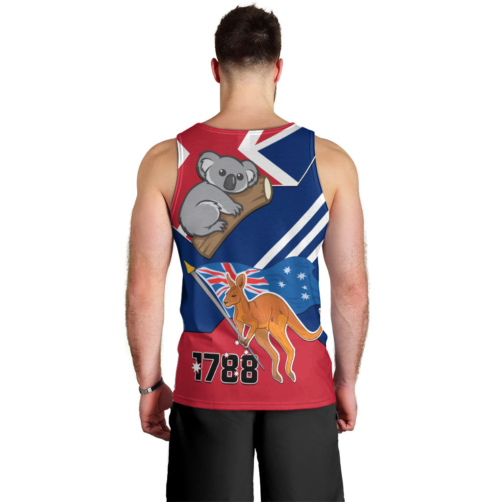 Australia Day Kangaroo and Koala With Flag Men Tank Top - Vibe Hoodie Shop