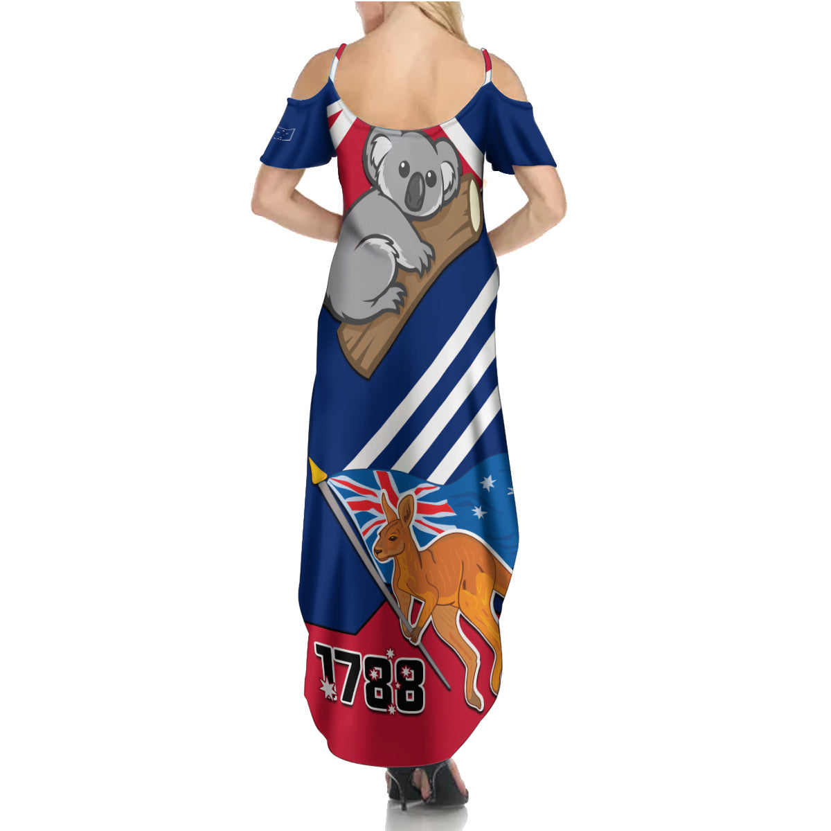 Australia Day Kangaroo and Koala With Flag Summer Maxi Dress