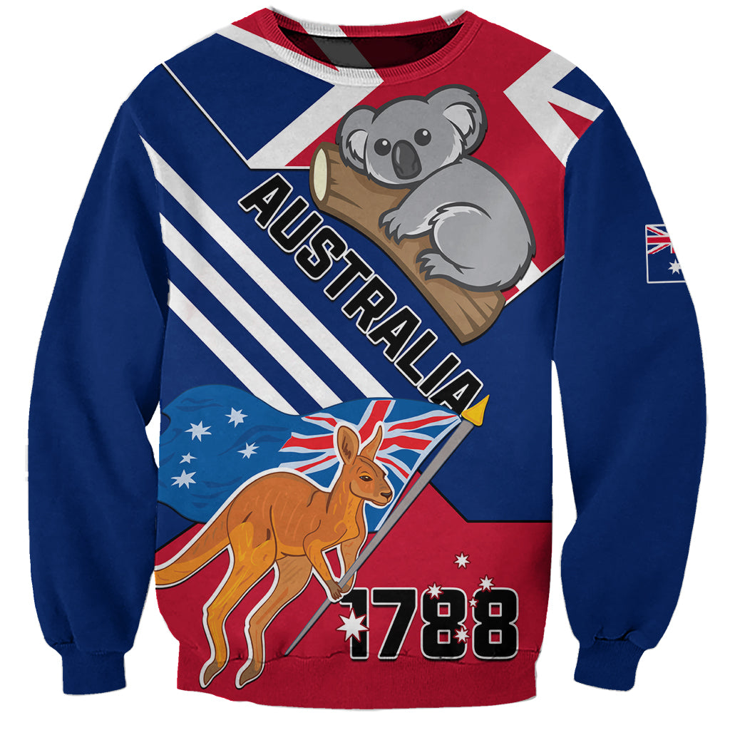 Australia Day Kangaroo and Koala With Flag Sweatshirt - Vibe Hoodie Shop