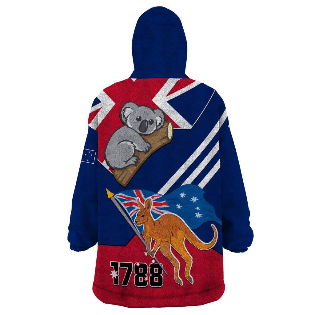 Australia Day Kangaroo and Koala With Flag Wearable Blanket Hoodie - Vibe Hoodie Shop