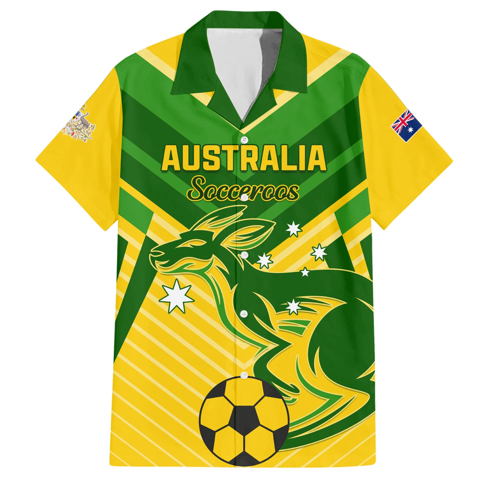 Australia Soccer Hawaiian Shirt Go Socceroos - Vibe Hoodie Shop