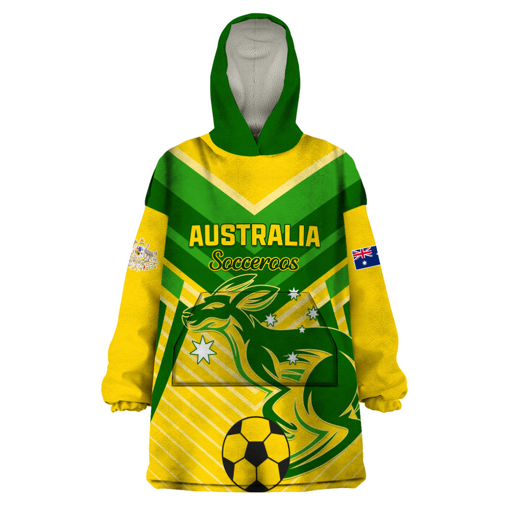 Australia Soccer Wearable Blanket Hoodie Go Socceroos - Vibe Hoodie Shop