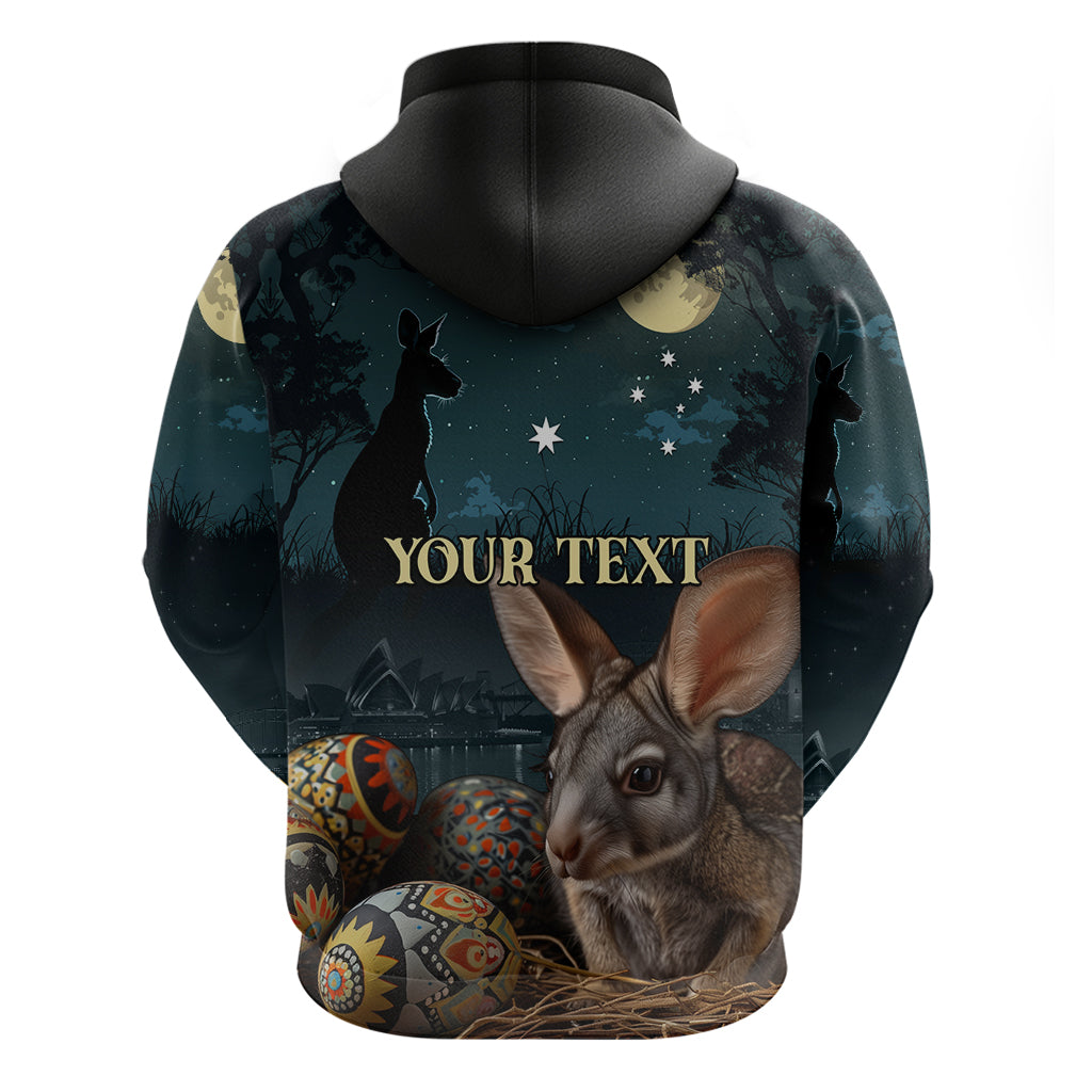Australia Easter 2024 Hoodie Bunny With Aboriginal Eggs At Starry Night - Vibe Hoodie Shop