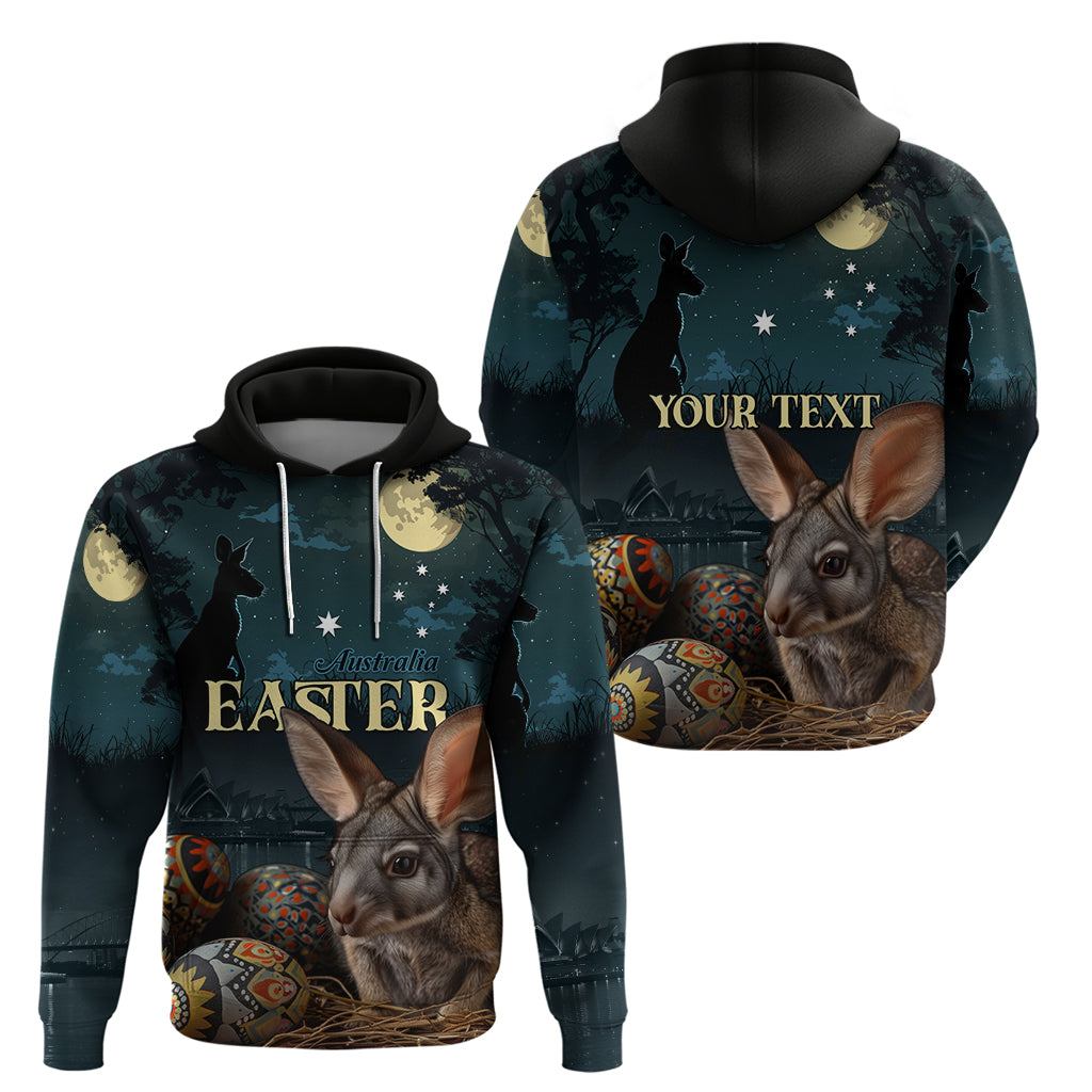 Australia Easter 2024 Hoodie Bunny With Aboriginal Eggs At Starry Night - Vibe Hoodie Shop
