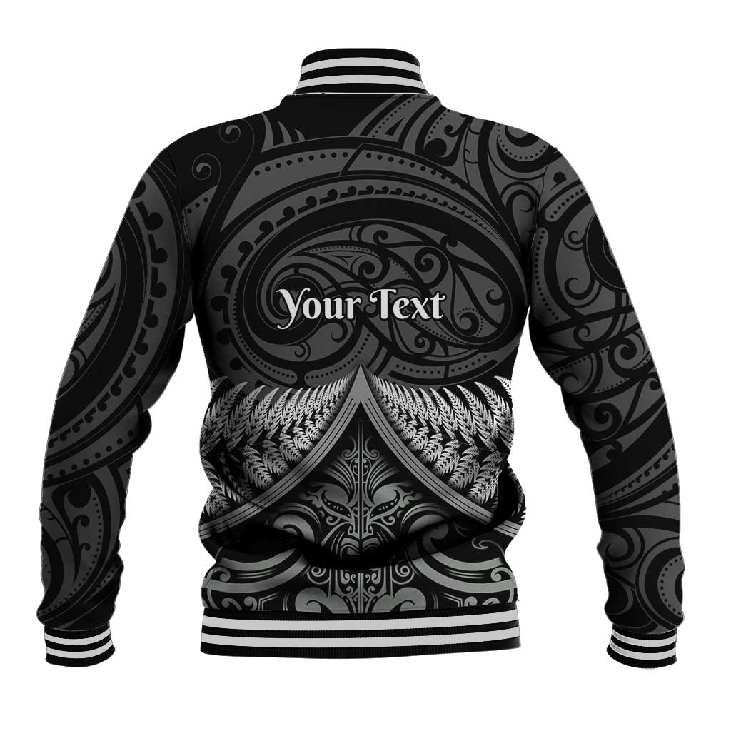 Personalised Toitu Te Tiriti Aotearoa Silver Fern Baseball Jacket New Zealand Maori Pattern - Vibe Hoodie Shop