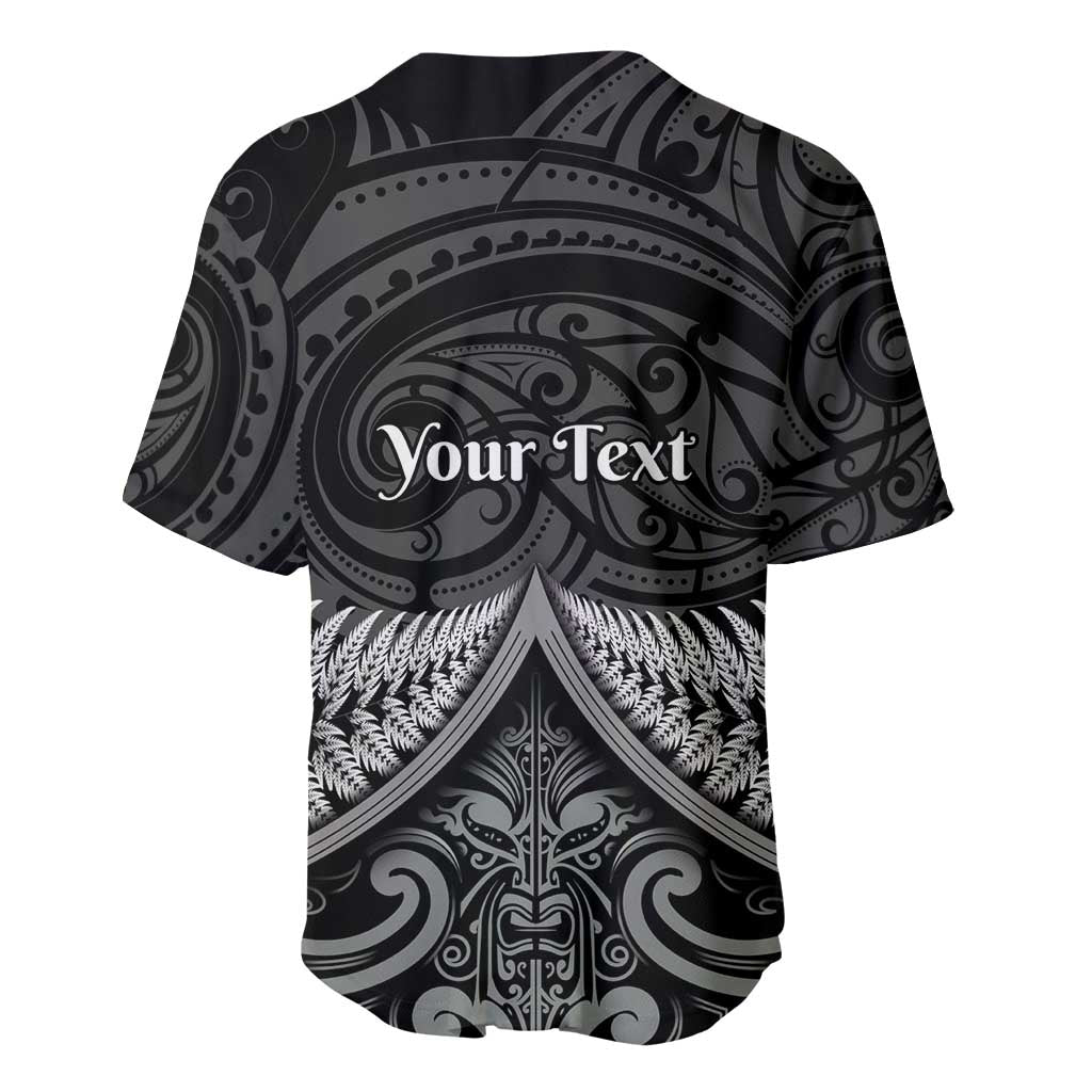 Personalised Toitu Te Tiriti Aotearoa Silver Fern Baseball Jersey New Zealand Maori Pattern - Vibe Hoodie Shop