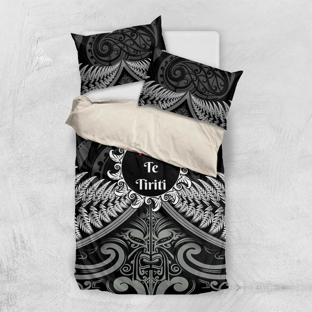 Toitu Te Tiriti Aotearoa Silver Fern Bedding Set New Zealand Maori Pattern - Vibe Hoodie Shop