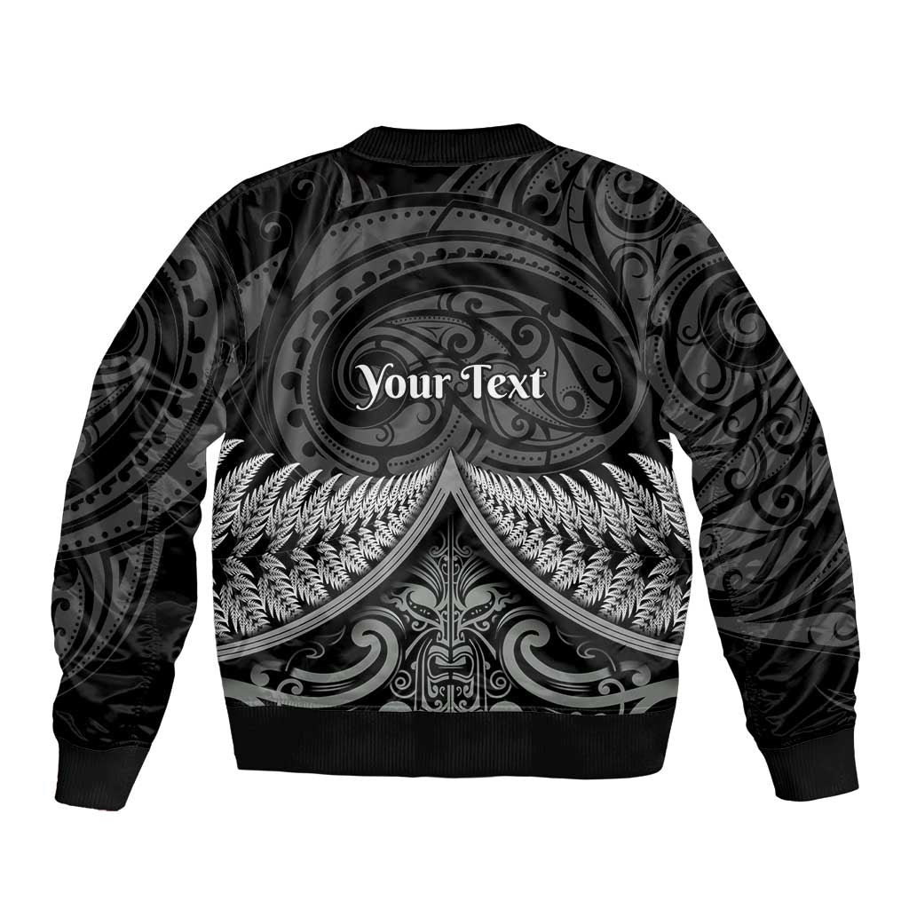 Personalised Toitu Te Tiriti Aotearoa Silver Fern Bomber Jacket New Zealand Maori Pattern - Vibe Hoodie Shop