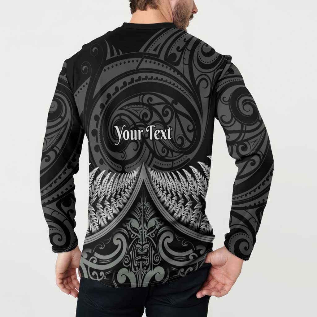 Personalised Toitu Te Tiriti Aotearoa Silver Fern Button Sweatshirt New Zealand Maori Pattern