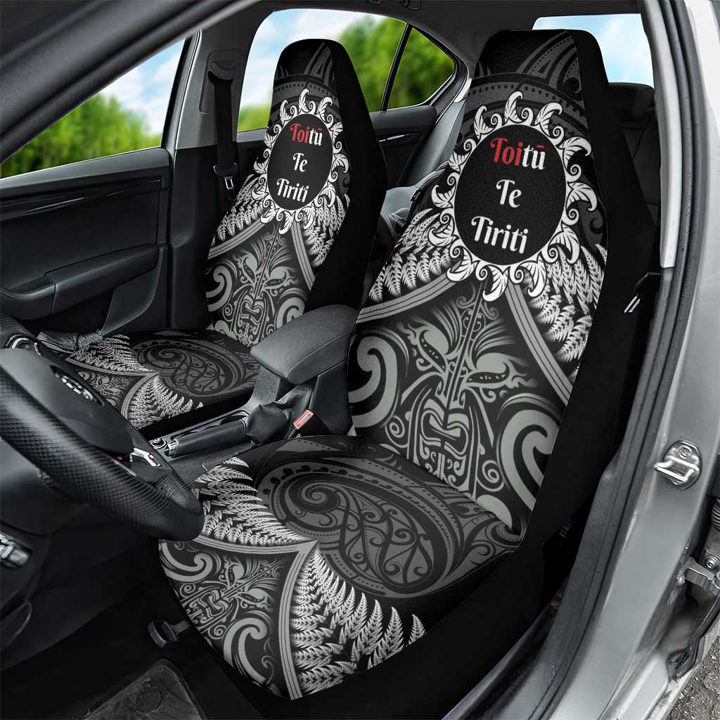 Toitu Te Tiriti Aotearoa Silver Fern Car Seat Cover New Zealand Maori Pattern - Vibe Hoodie Shop