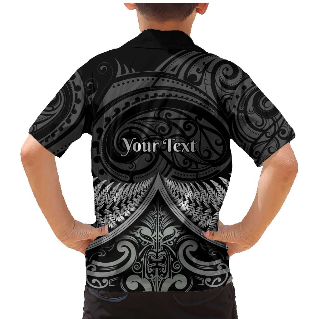 Personalised Toitu Te Tiriti Aotearoa Silver Fern Family Matching Mermaid Dress and Hawaiian Shirt New Zealand Maori Pattern