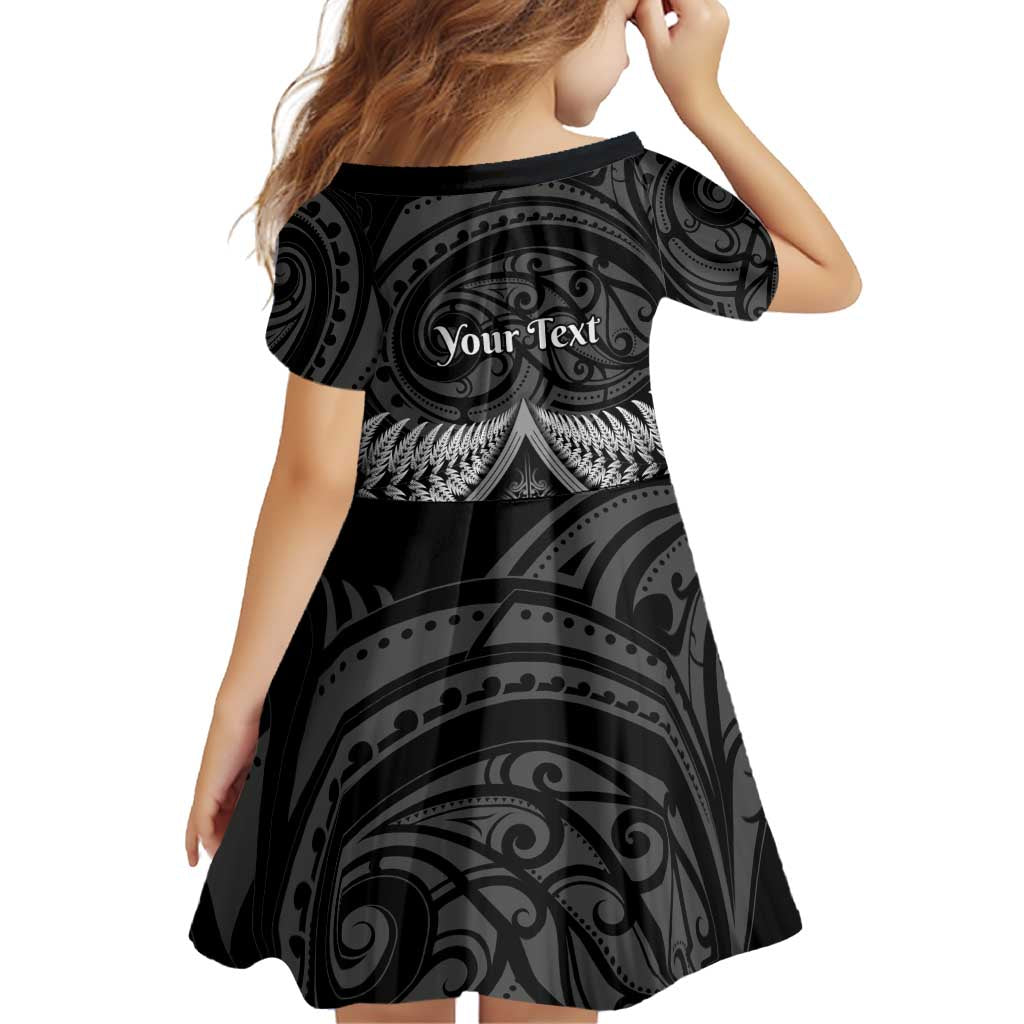 Personalised Toitu Te Tiriti Aotearoa Silver Fern Family Matching Off Shoulder Short Dress and Hawaiian Shirt New Zealand Maori Pattern