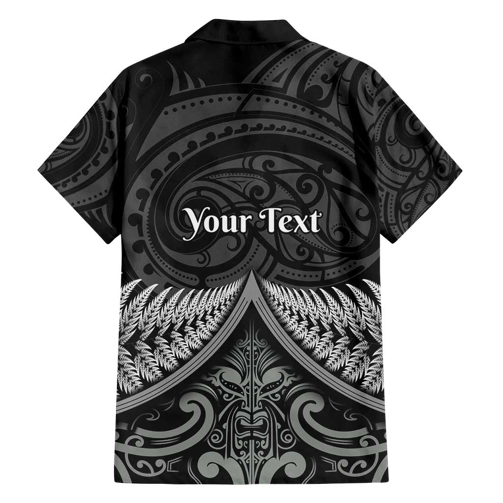 Personalised Toitu Te Tiriti Aotearoa Silver Fern Family Matching Off Shoulder Short Dress and Hawaiian Shirt New Zealand Maori Pattern