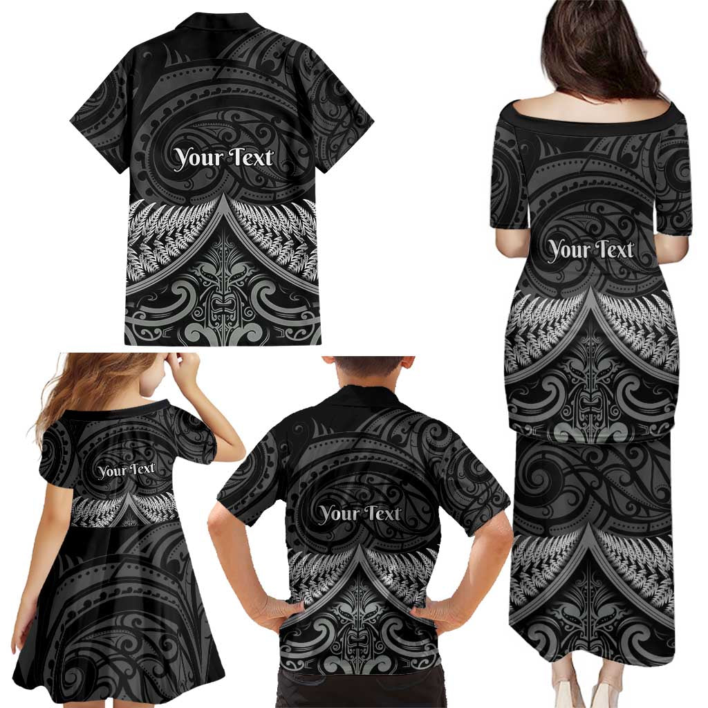 Personalised Toitu Te Tiriti Aotearoa Silver Fern Family Matching Puletasi and Hawaiian Shirt New Zealand Maori Pattern