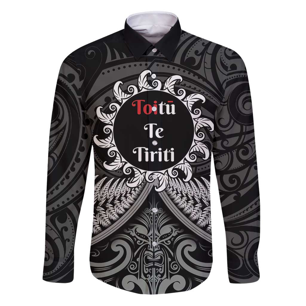 Personalised Toitu Te Tiriti Aotearoa Silver Fern Family Matching Puletasi and Hawaiian Shirt New Zealand Maori Pattern