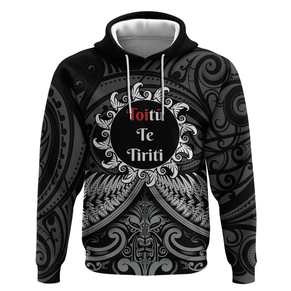 Personalised Toitu Te Tiriti Aotearoa Silver Fern Hoodie New Zealand Maori Pattern - Vibe Hoodie Shop