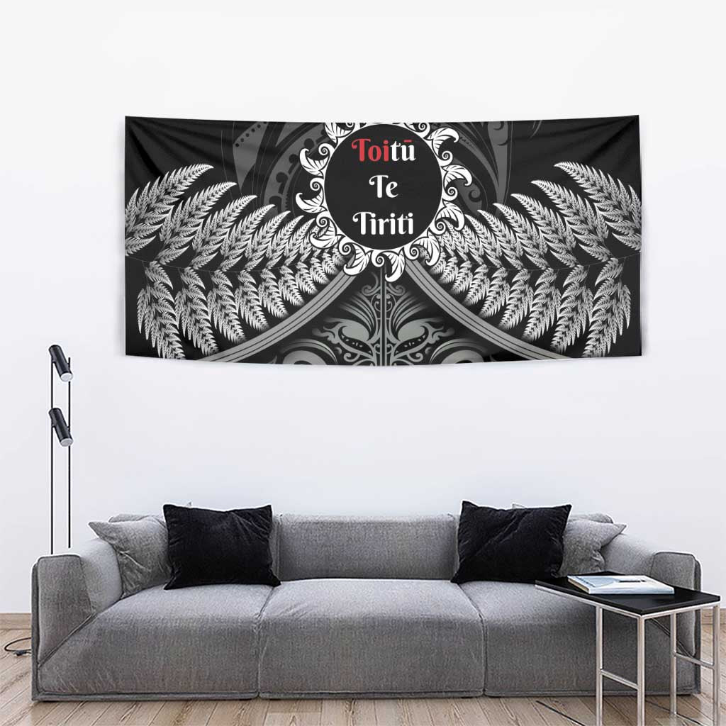 Toitu Te Tiriti Aotearoa Silver Fern Tapestry New Zealand Maori Pattern - Vibe Hoodie Shop