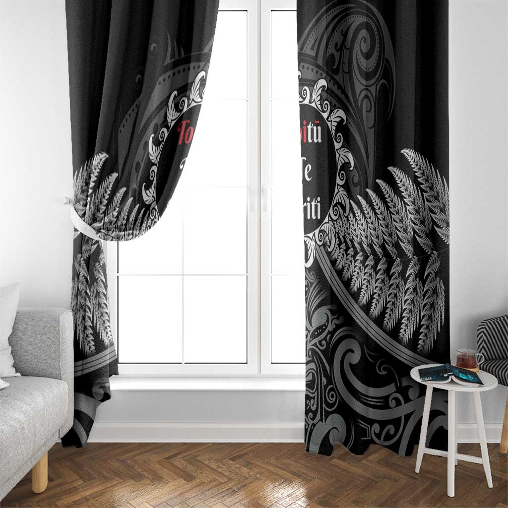 Toitu Te Tiriti Aotearoa Silver Fern Window Curtain New Zealand Maori Pattern