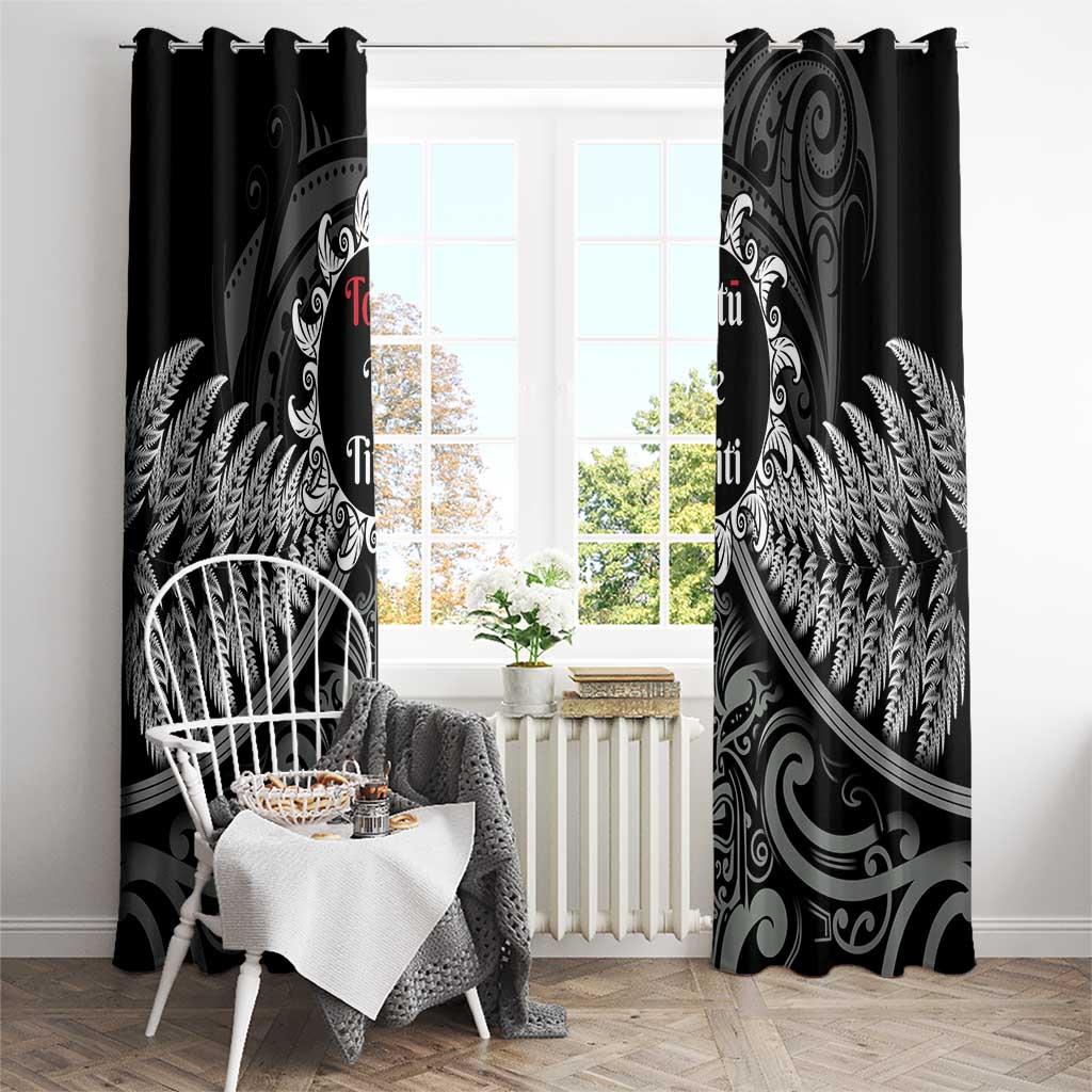 Toitu Te Tiriti Aotearoa Silver Fern Window Curtain New Zealand Maori Pattern